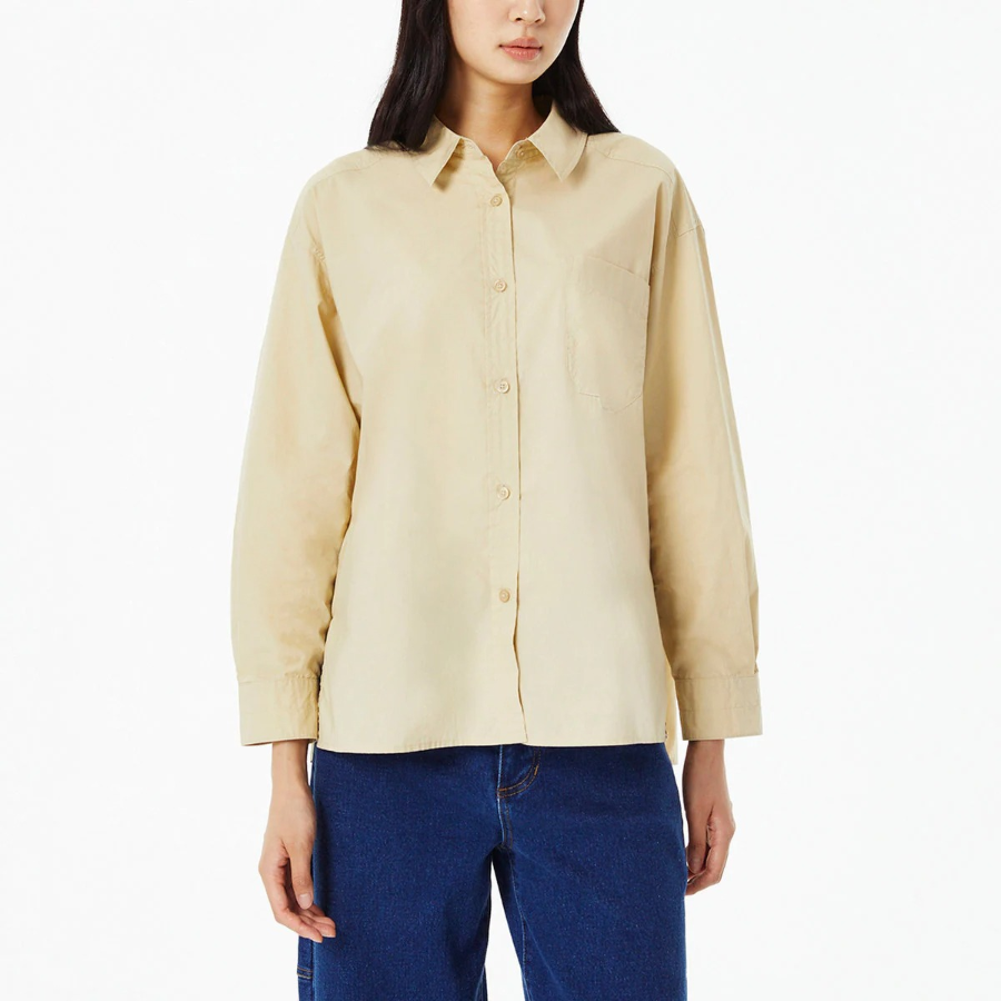 JAJU Cotton Loose Fit Shirt – Beige