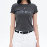 8 seconds Garment-dyed Ribbed Graphic T-shirt — Ash