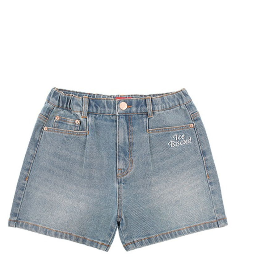 ICEBISCUIT [Junior] Smile Point Pintuck Denim Shorts_IB52DP608