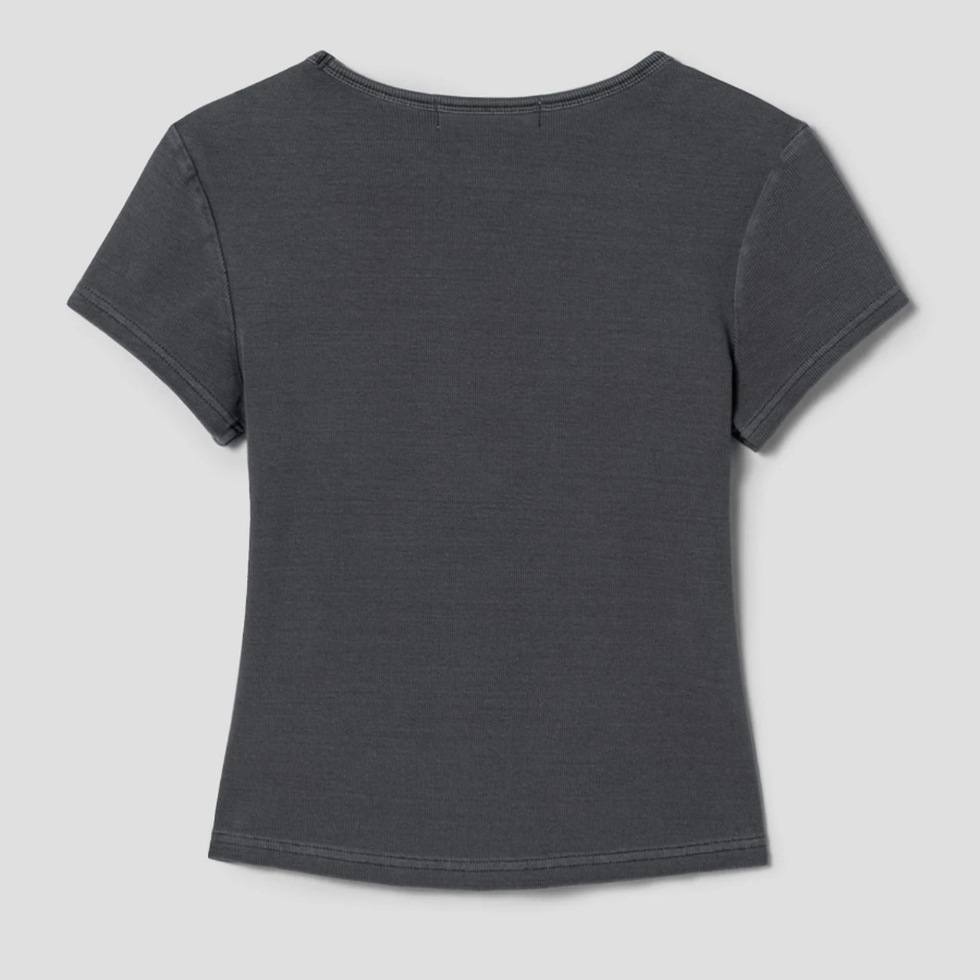 8 seconds Garment-dyed Ribbed Graphic T-shirt — Ash