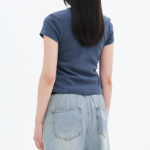 8 seconds Garment-dyed Ribbed Graphic T-shirt — Blue