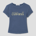 8 seconds Garment-dyed Ribbed Graphic T-shirt — Blue