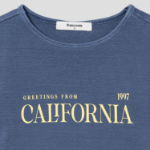 8 seconds Garment-dyed Ribbed Graphic T-shirt — Blue