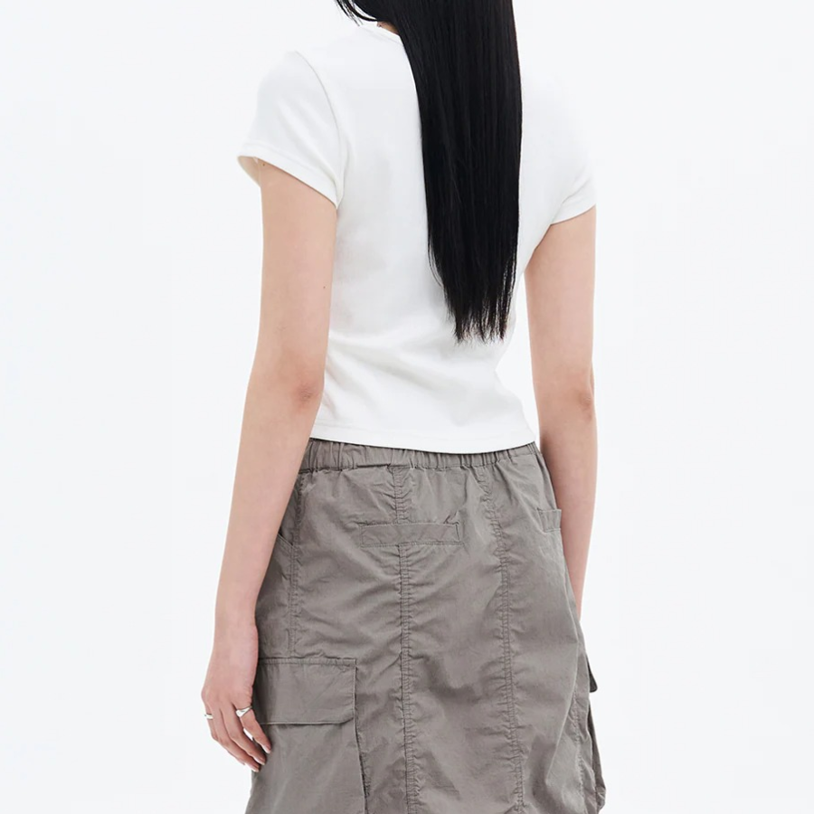 8 seconds Garment-dyed Ribbed Graphic T-shirt — White