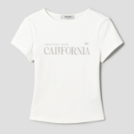 8 seconds Garment-dyed Ribbed Graphic T-shirt — White