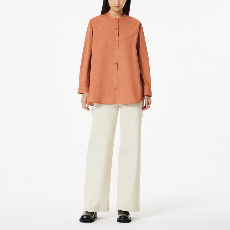 JAJU Henley Neck Shirt – Brick