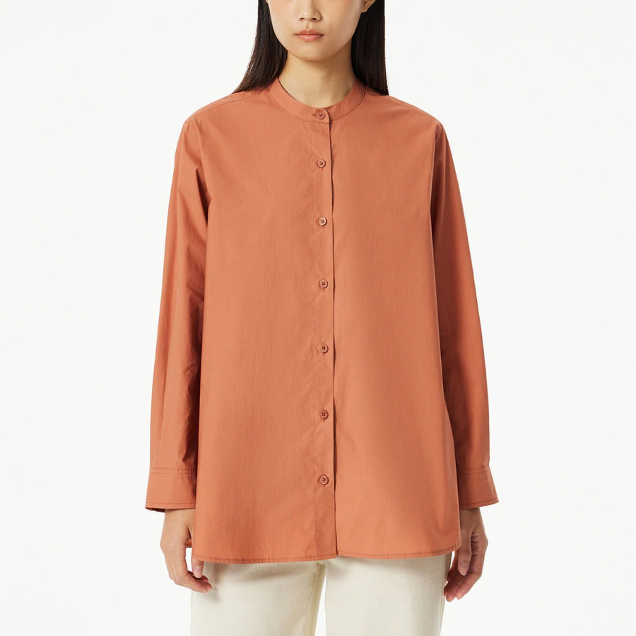JAJU Henley Neck Shirt – Brick