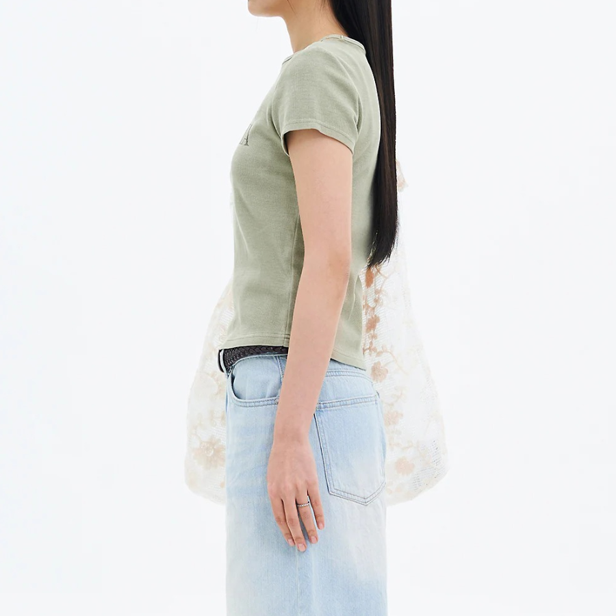 8 seconds Garment-dyed Ribbed Graphic T-shirt — Olive