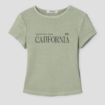 8 seconds Garment-dyed Ribbed Graphic T-shirt — Olive