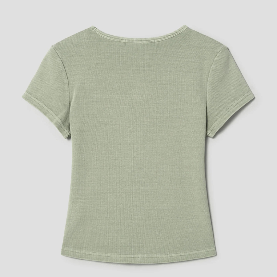 8 seconds Garment-dyed Ribbed Graphic T-shirt — Olive
