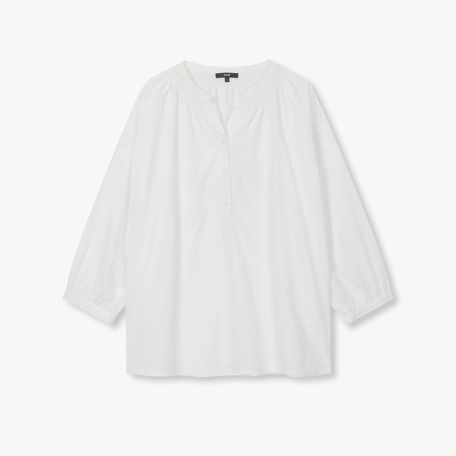 JAJU 7/10 Sleeve Shirt – White