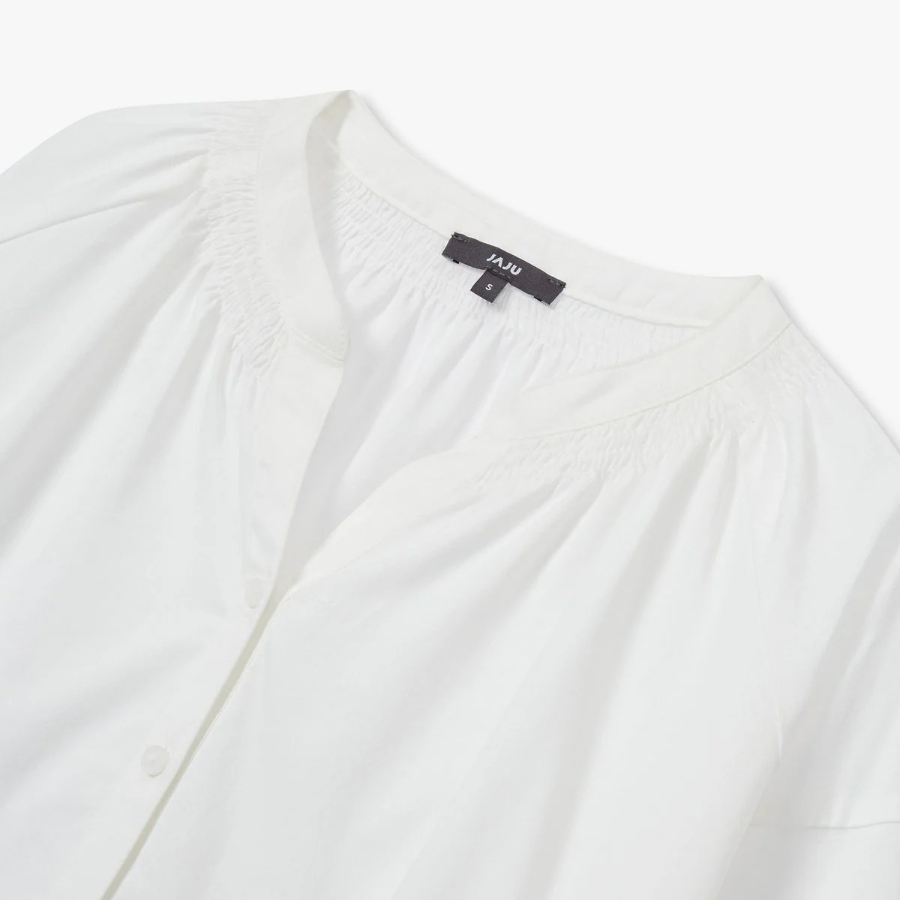 JAJU 7/10 Sleeve Shirt – White