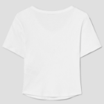 8 seconds U-neck Snap Short-sleeve T-shirt — White