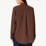 JAJU Cotton Poplin Long Sleeve Shirt – Brown