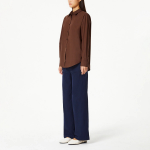 JAJU Cotton Poplin Long Sleeve Shirt – Brown