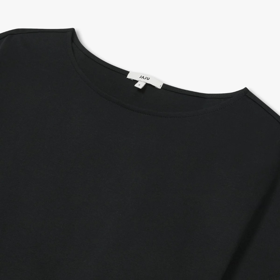 JAJU Cotton Silket T-Blouse – Black