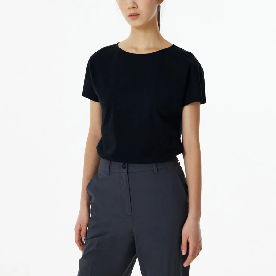 JAJU Cotton Silket T-Blouse – Black