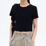 8 seconds Cool-touch Crop Short-sleeve T-shirt — Black