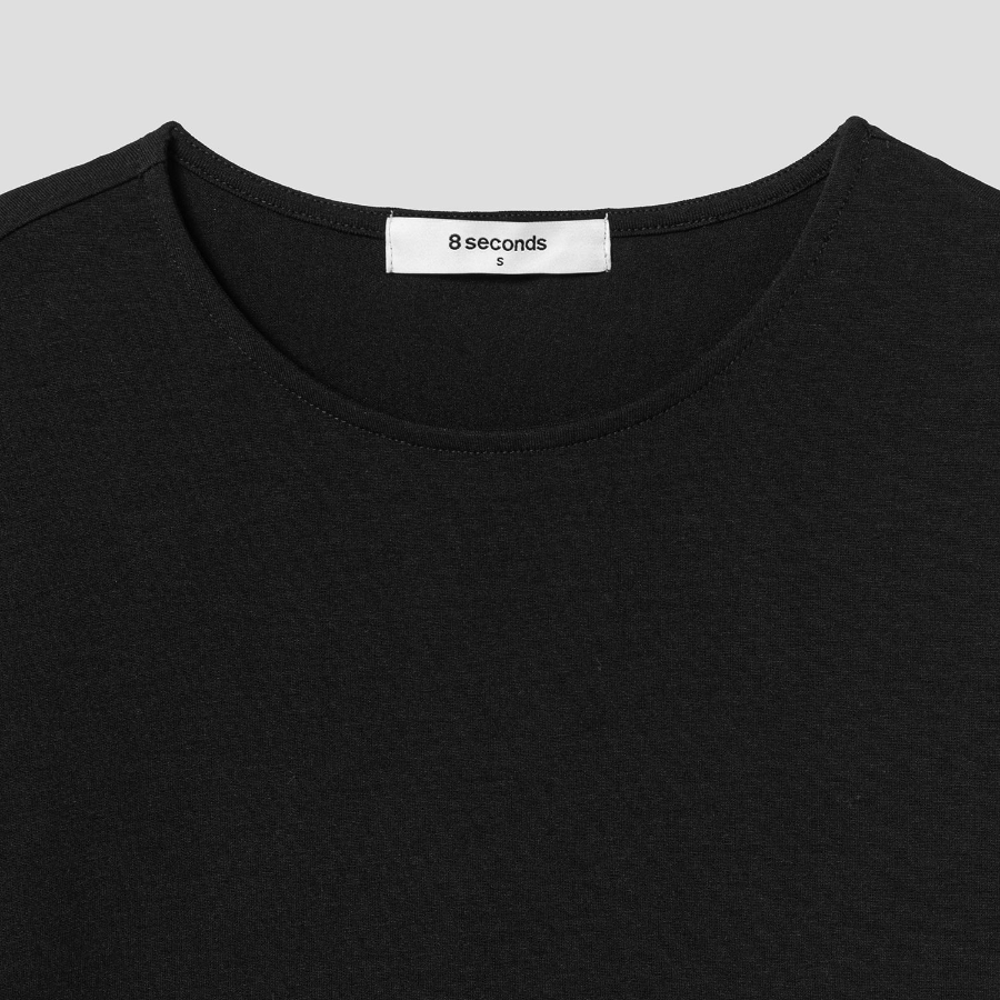 8 seconds Cool-touch Crop Short-sleeve T-shirt — Black