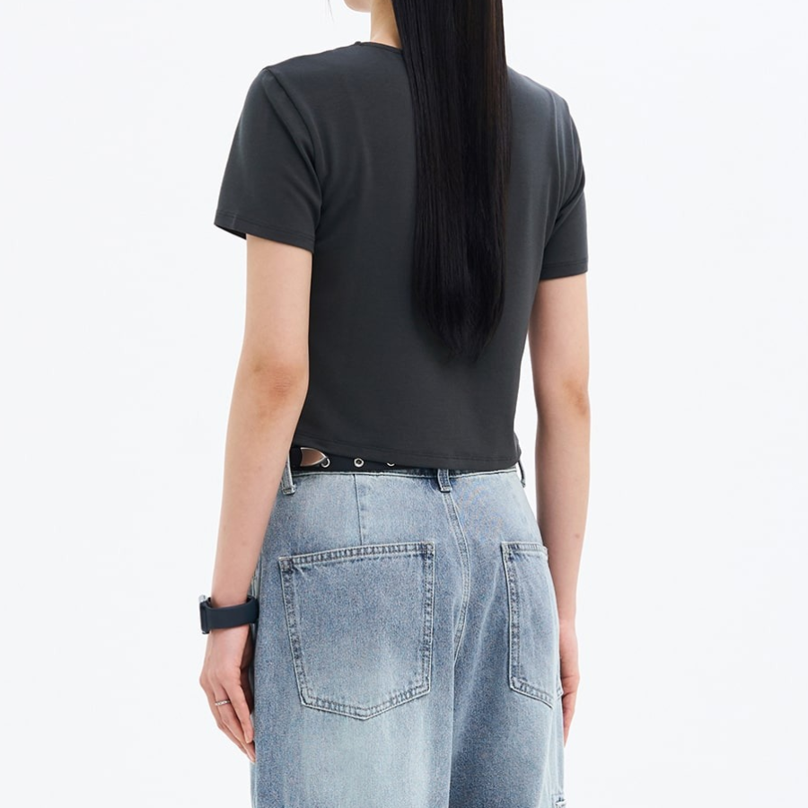 8 seconds Cool-touch Crop Short-sleeve T-shirt — White