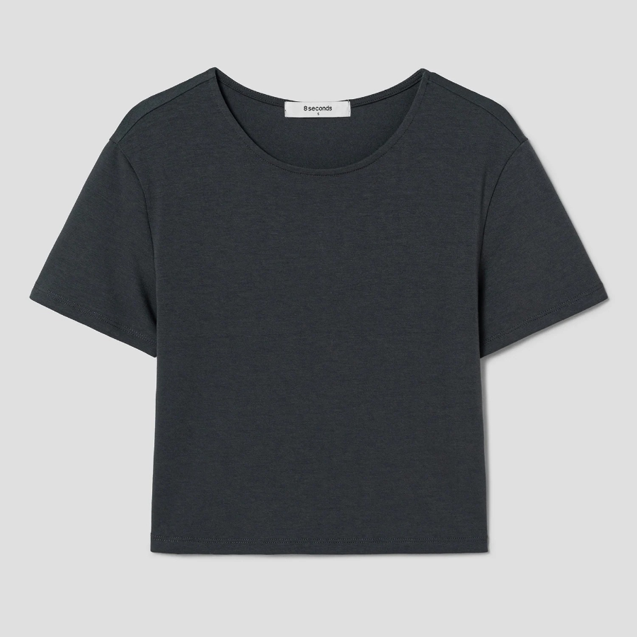 8 seconds Cool-touch Crop Short-sleeve T-shirt — White