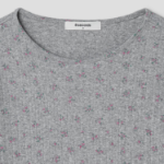 8 seconds Pointelle Graphic Short-sleeve T-shirt — Grey