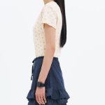 8 seconds Pointelle Graphic Short-sleeve T-shirt — Ivory