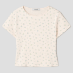 8 seconds Pointelle Graphic Short-sleeve T-shirt — Ivory