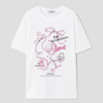 8 seconds Heart Printed Boxy Short-sleeve T-shirt — White