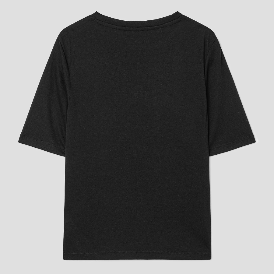 8 seconds Basic Elbow-sleeve T-shirt — Black