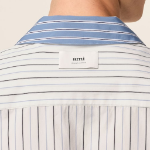 ami Ami Label Camp Collar Shirt – White/Blue