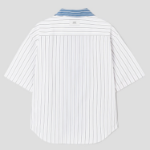 ami Ami Label Camp Collar Shirt – White/Blue