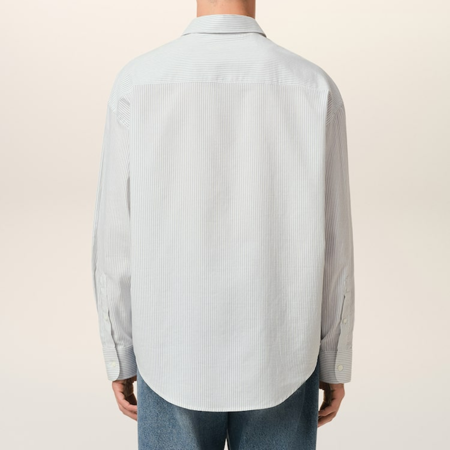 ami Adc Jacquard Boxy Shirt – White/Blue