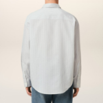 ami Adc Jacquard Boxy Shirt – White/Blue