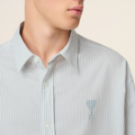 ami Adc Jacquard Boxy Shirt – White/Blue