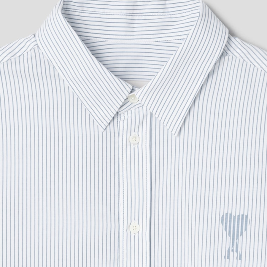 ami Adc Jacquard Boxy Shirt – White/Blue