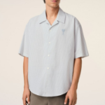 ami Adc Jacquard Boxy Sl Shirt – Light Blue