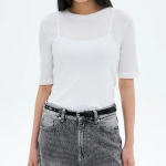 8 seconds Basic Elbow-sleeve T-shirt — White