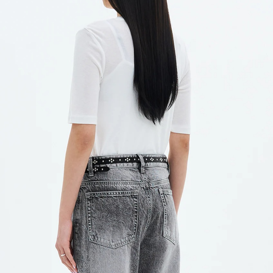 8 seconds Basic Elbow-sleeve T-shirt — White