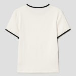 8 seconds Ribbed Contrast-trim T-shirt — Ivory