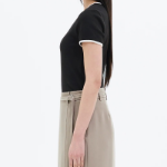 8 seconds Ribbed Contrast-trim T-shirt — Black