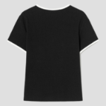 8 seconds Ribbed Contrast-trim T-shirt — Black