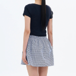 8 seconds Lace Trim Short-sleeve T-shirt — Navy