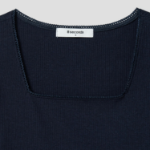 8 seconds Lace Trim Short-sleeve T-shirt — Navy