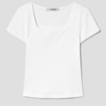 8 seconds Lace Trim Short-sleeve T-shirt — White