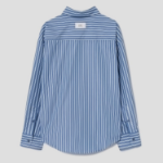 ami Ami Label Striped Boxy Shirt – Navy