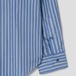 ami Ami Label Striped Boxy Shirt – Navy