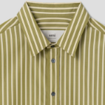 ami Ami Label Striped Boxy Shirt – Curry