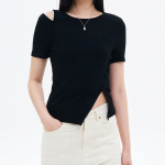 8 seconds Ribbed Panel T-shirt – Black