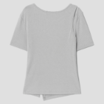 8 seconds Ribbed Panel T-shirt – Light Grey